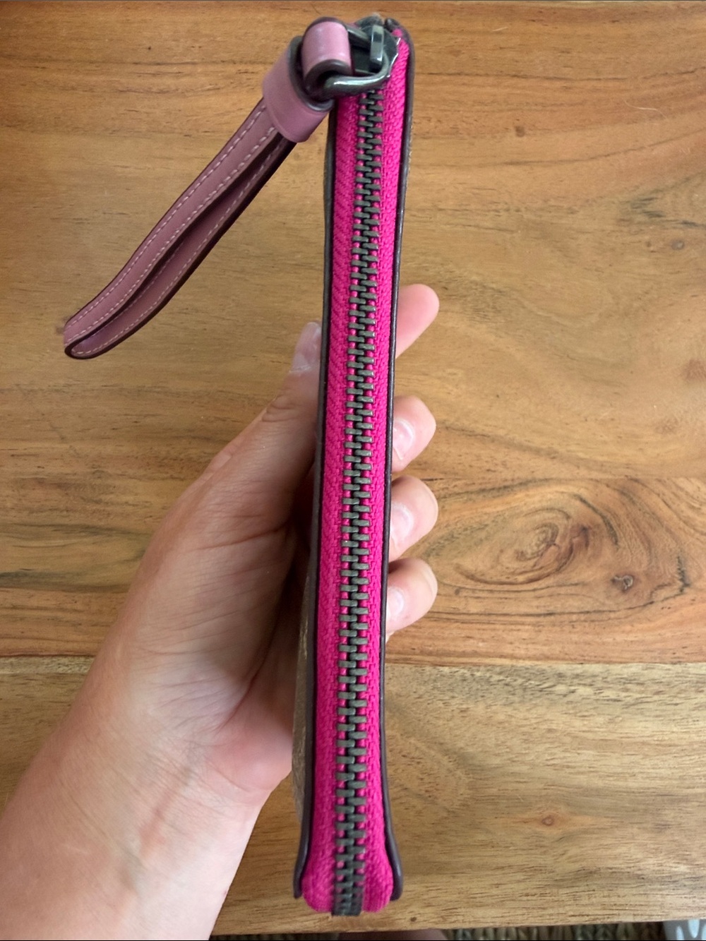 NWOT Coach Zip Wristlet in Signature Canvas with Unicorn Motif - Picture 3 of 4